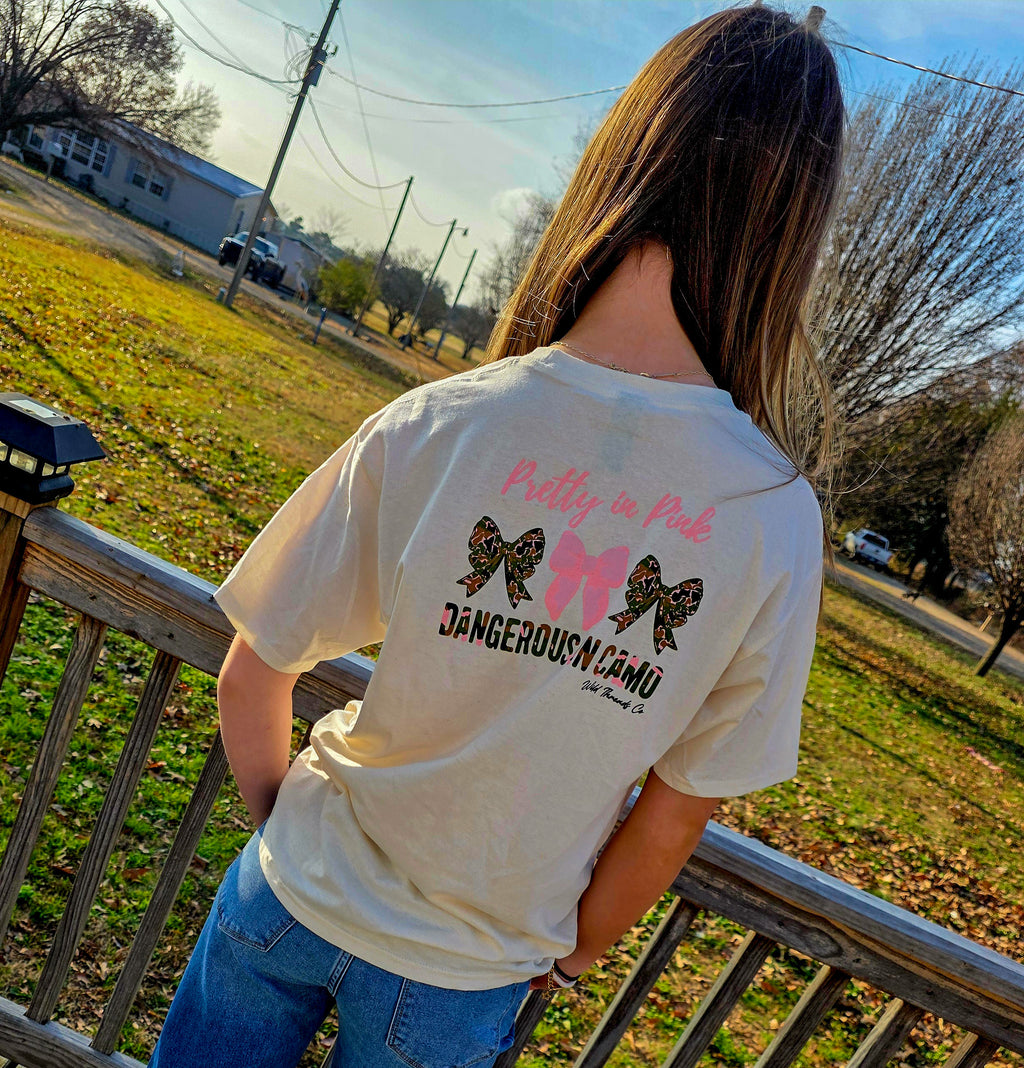 Dangerous In Camo - Bows Tee