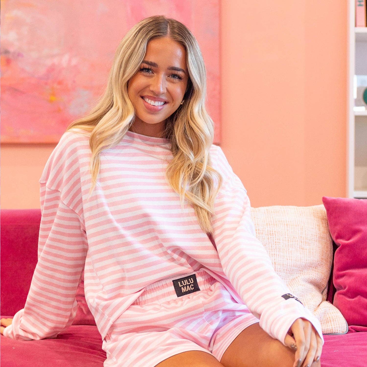 STRIPE Top-LIGHT PINK